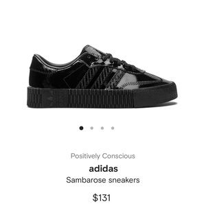 black shiny adidas trainers